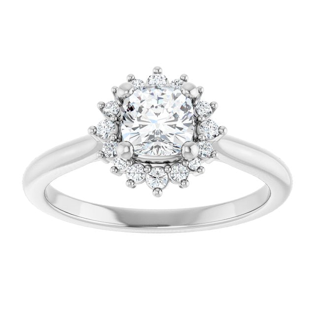 cushion-10K White gold