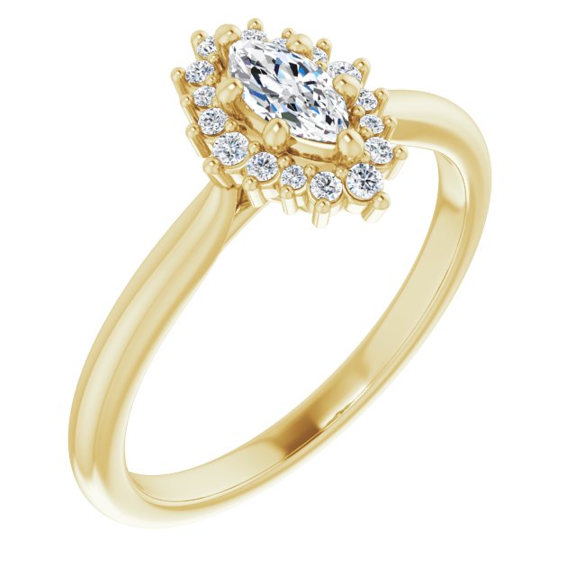 marquise-10K Yellow gold