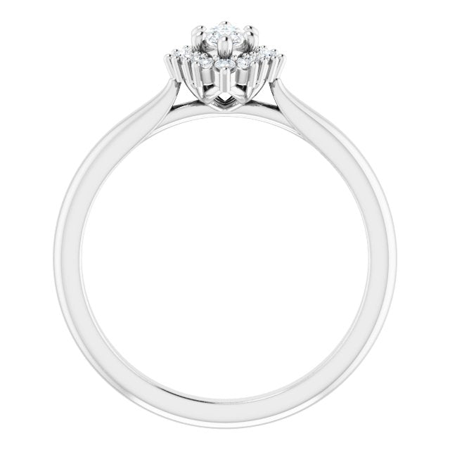 marquise-10K White gold