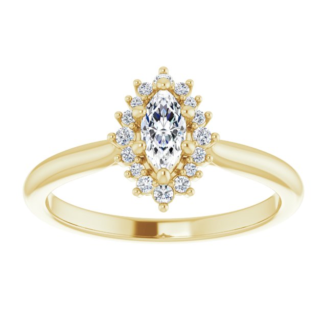 marquise-14K Yellow gold