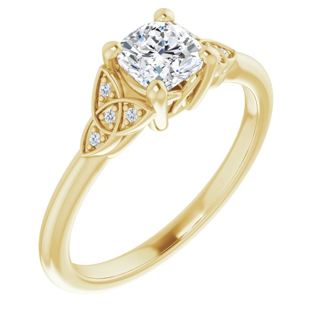 cushion-18K Yellow gold