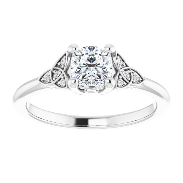 cushion-14K White gold