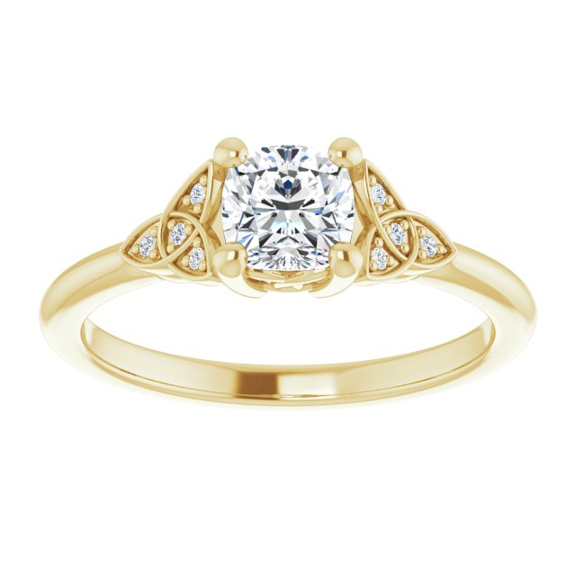 cushion-18K Yellow gold