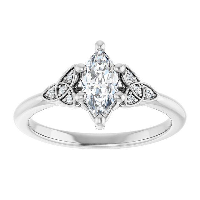 marquise-10K White gold