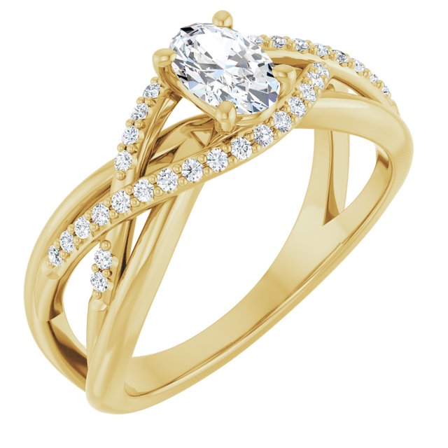 oval-14K Yellow gold