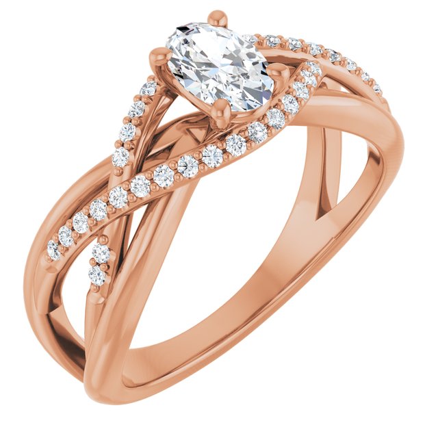 oval-18K Rose gold