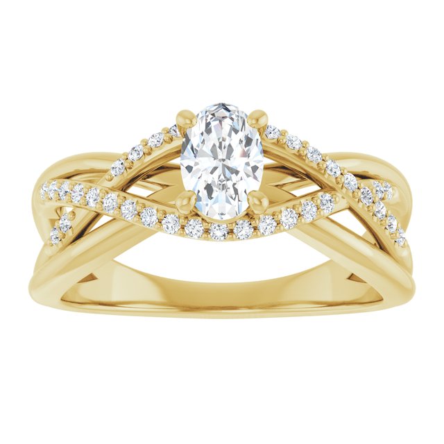 oval-10K Yellow gold