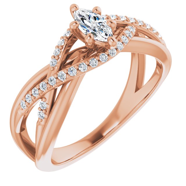 marquise-18K Rose gold