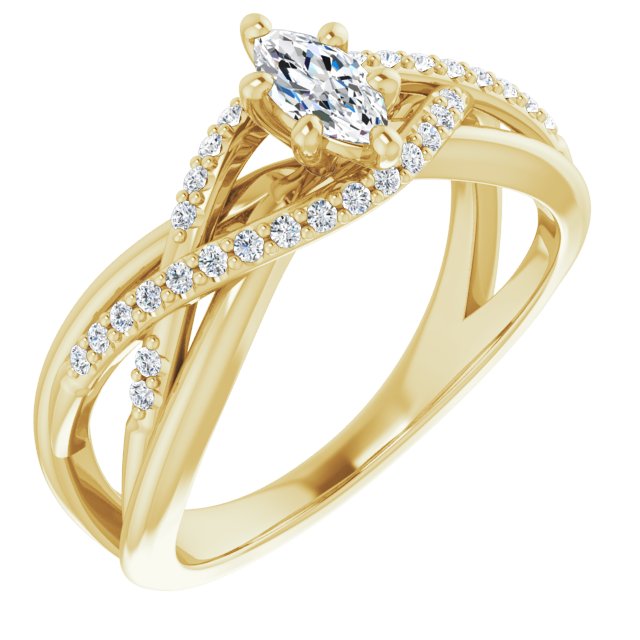 marquise-10K Yellow gold
