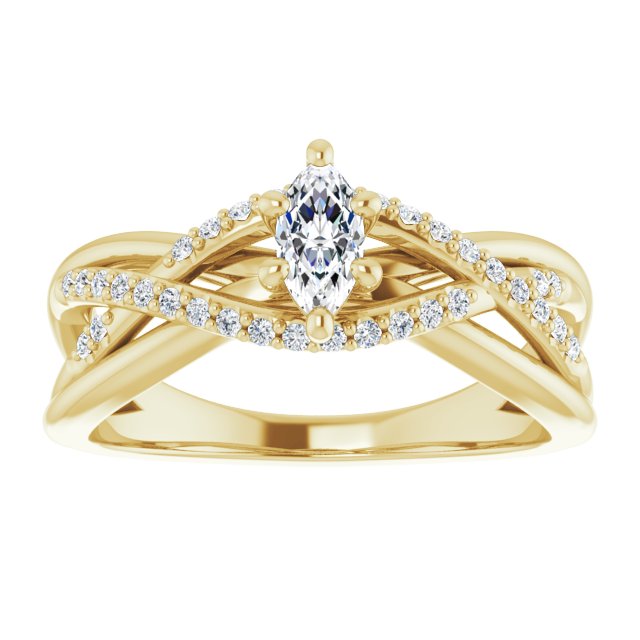 marquise-10K Yellow gold