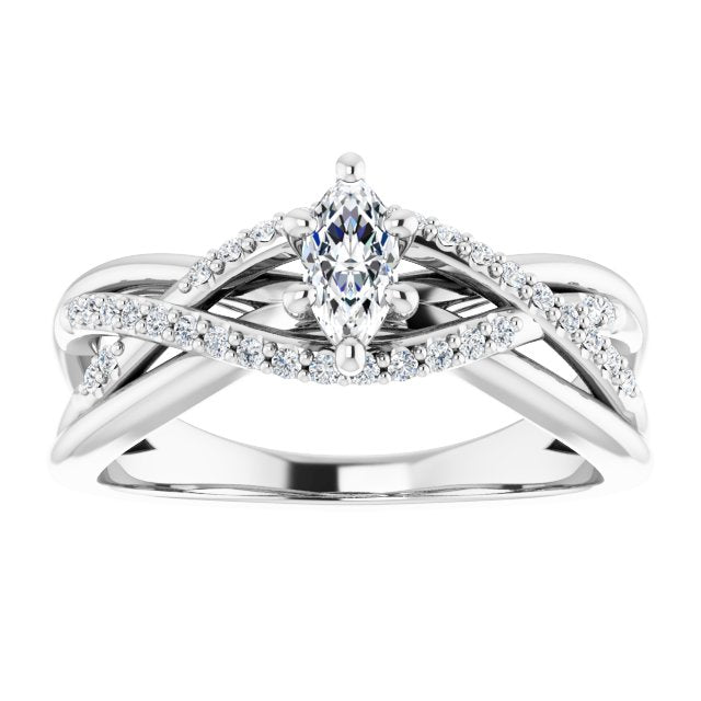 marquise-10K White gold
