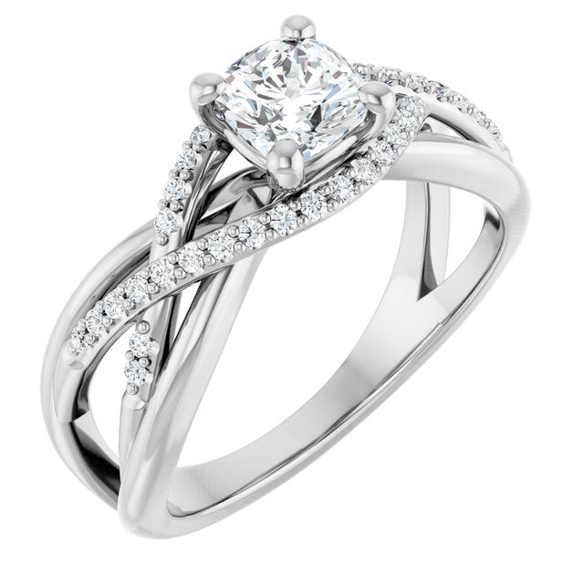 cushion-10K White gold