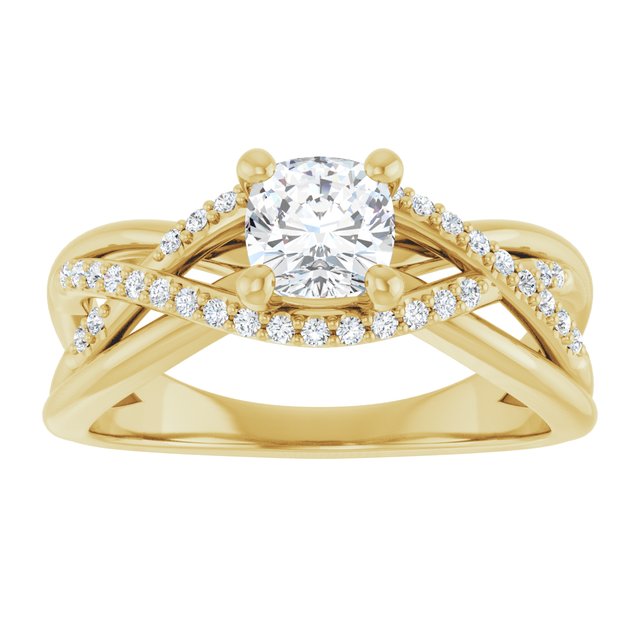 cushion-14K Yellow gold