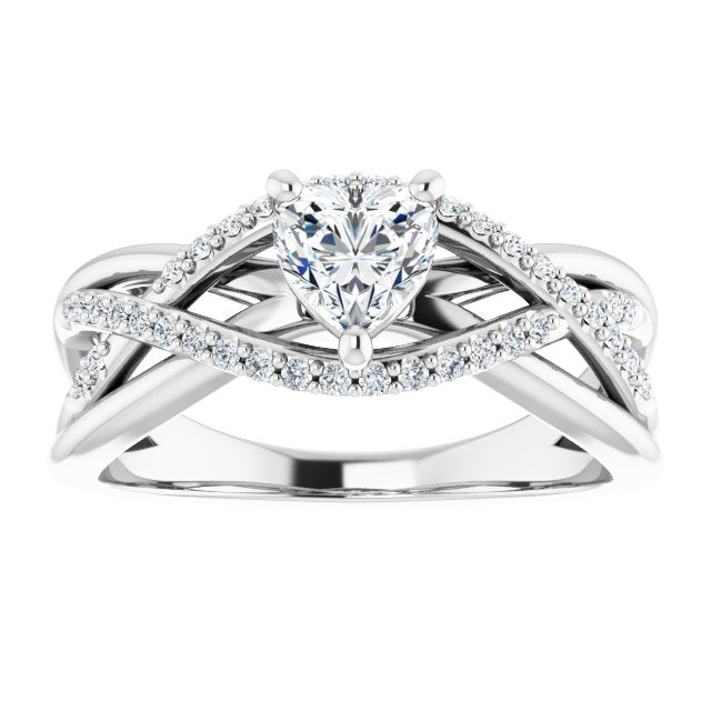 heart-14K White gold