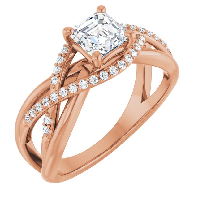 asscher-18K Rose gold