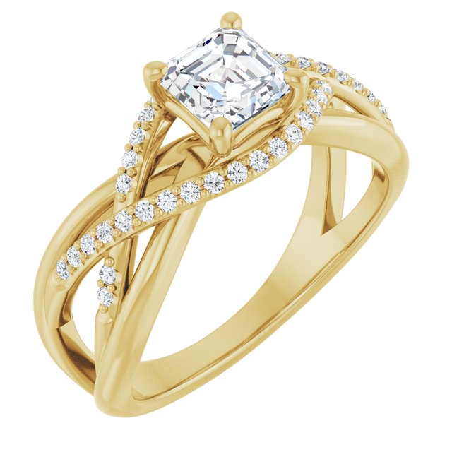 asscher-10K Yellow gold