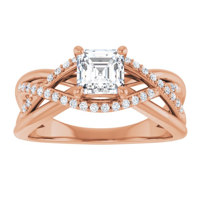 asscher-14K Rose gold