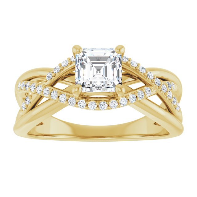 asscher-10K Yellow gold