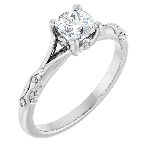 cushion-14K White gold