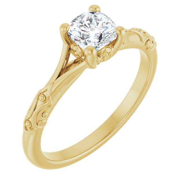cushion-14K Yellow gold