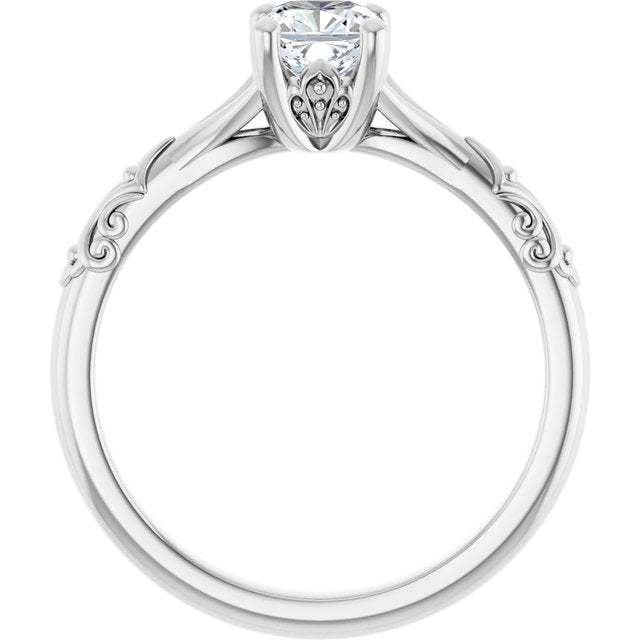 cushion-14K White gold