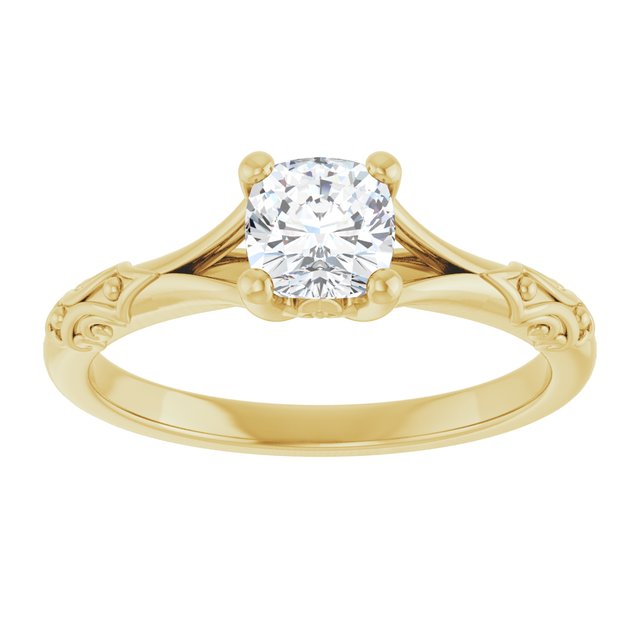 cushion-14K Yellow gold