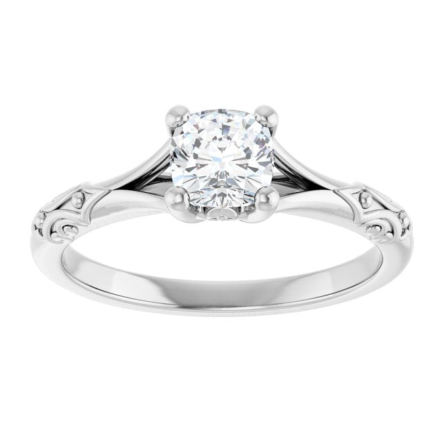cushion-14K White gold