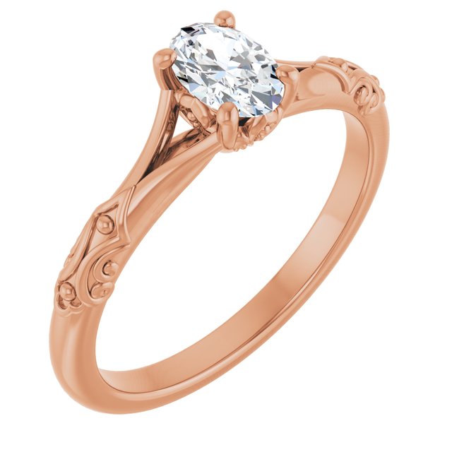 oval-14K Rose gold