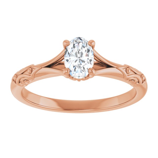 oval-14K Rose gold