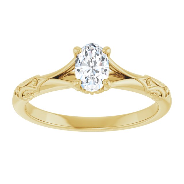 oval-14K Yellow gold