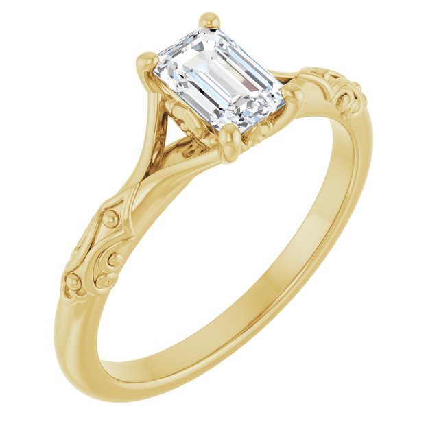 emerald-10K Yellow gold
