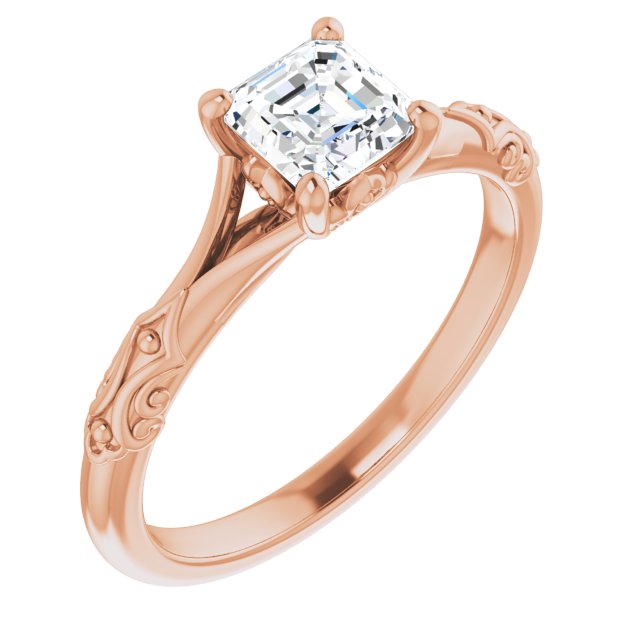 asscher-18K Rose gold