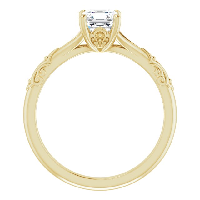 asscher-10K Yellow gold