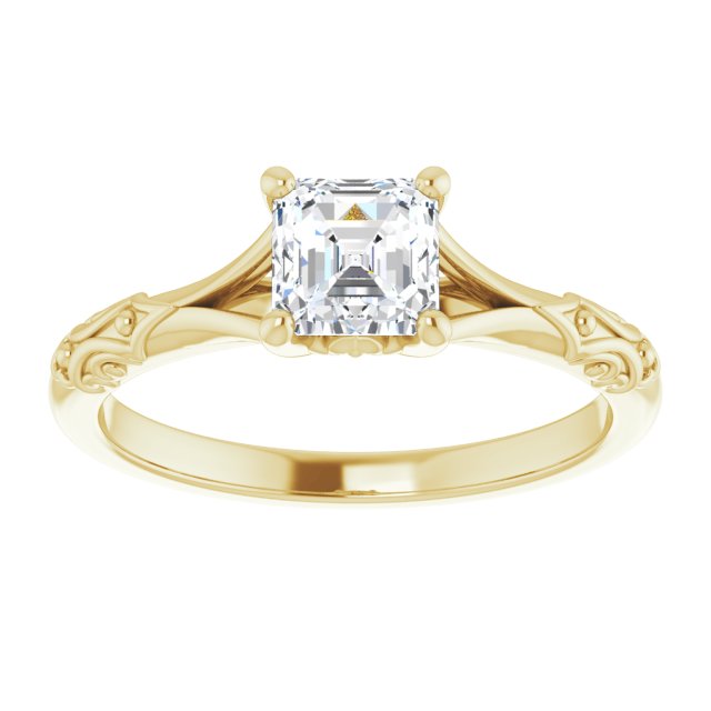 asscher-10K Yellow gold