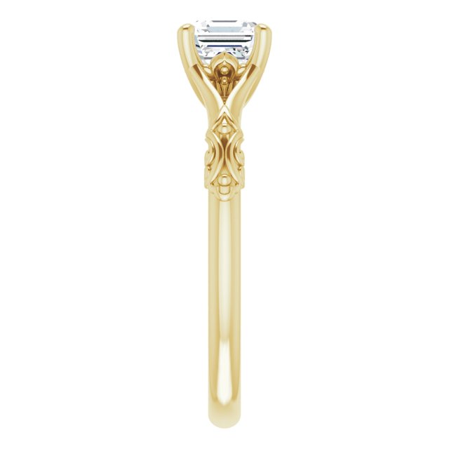 asscher-10K Yellow gold
