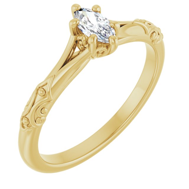 marquise-10K Yellow gold