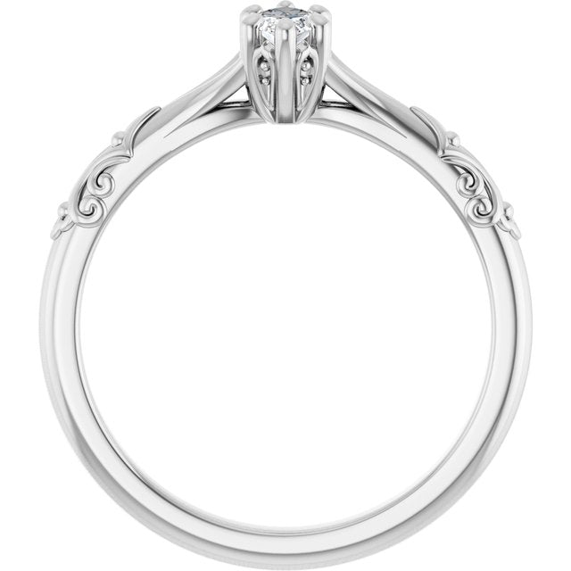 marquise-10K White gold