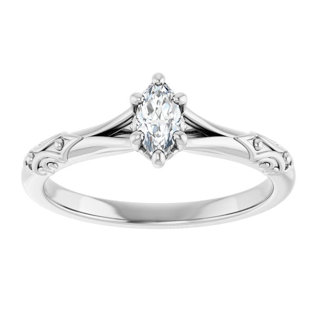 marquise-10K White gold