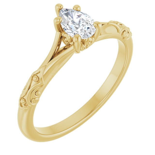 pear-10K Yellow gold
