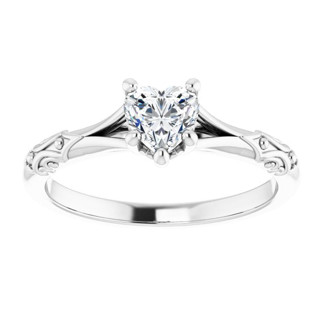 heart-14K White gold