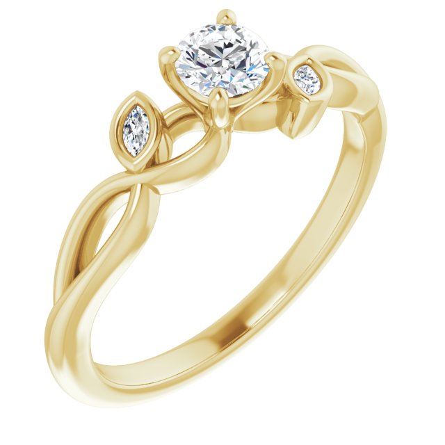round-14K Yellow gold
