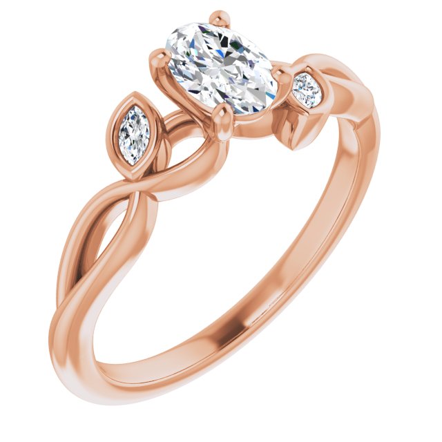oval-10K Rose gold