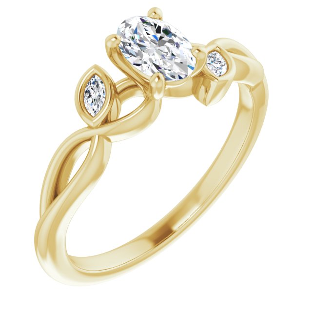 oval-14K Yellow gold