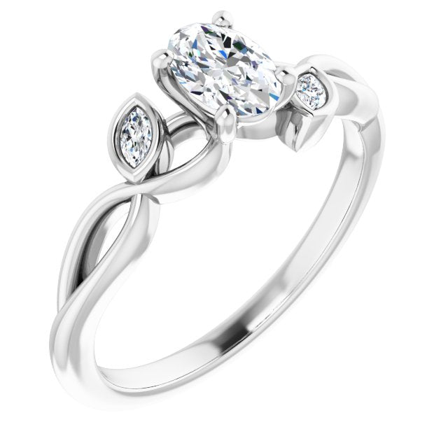 oval-14K White gold
