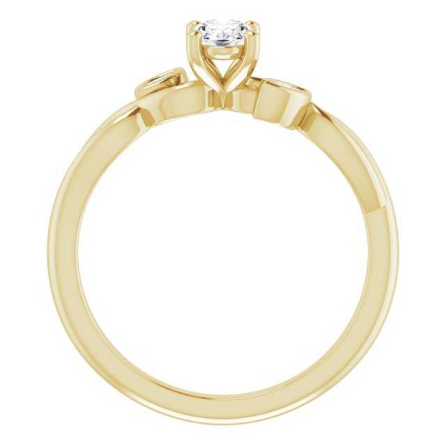 oval-10K Yellow gold