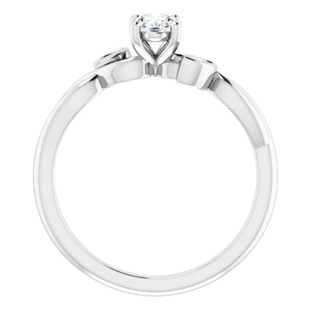 oval-14K White gold