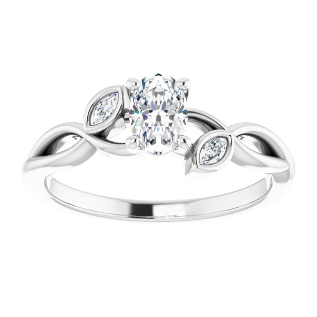 oval-14K White gold