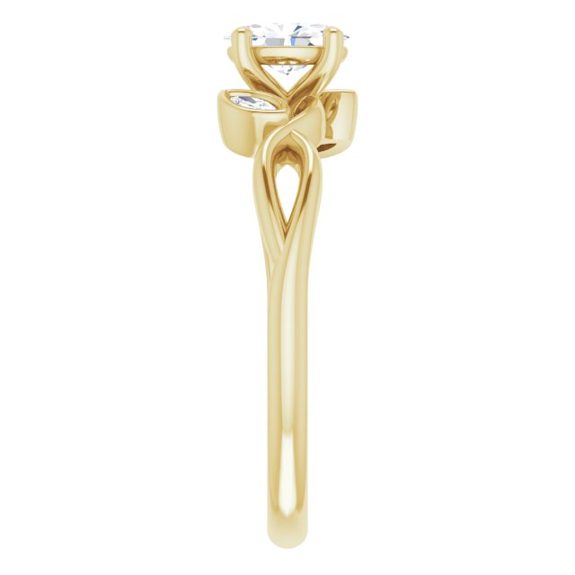 oval-14K Yellow gold