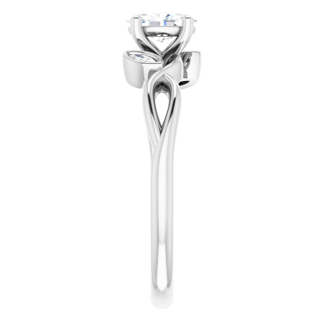 oval-14K White gold