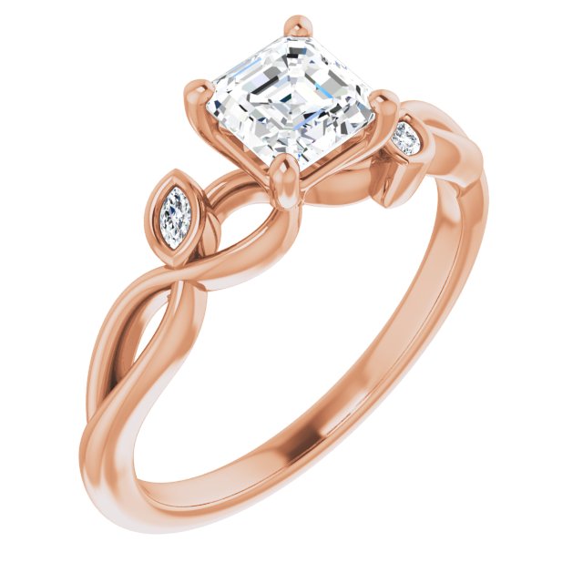asscher-10K Rose gold